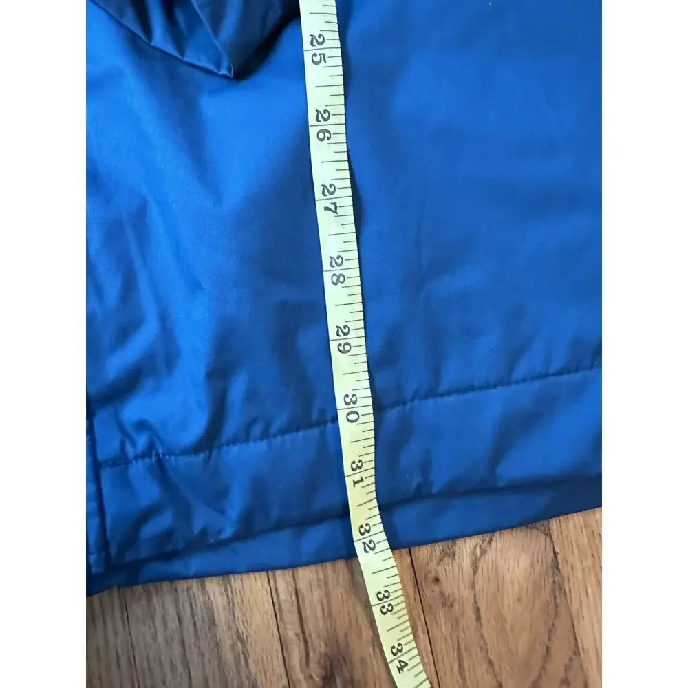 Eddie Bauer Rain Jacket Men's Sz Large Teal Blue Weather Edge Mesh Lined Hooded